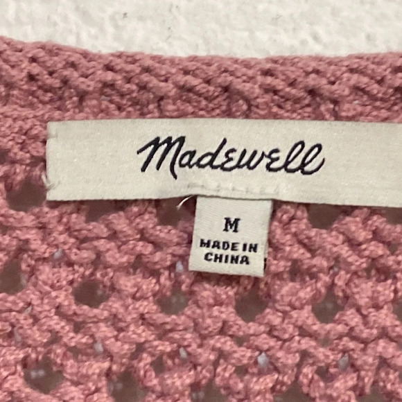 Madewell Pink Open-Stitch Austen Pullover Sweater Size M - Picture 6 of 10